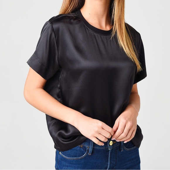 ATM Anthony Thomas Melillo Tops - ATM | Silk Charmeuse Short Sleeve Boy Tee
